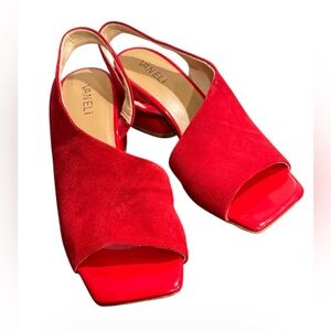 Van Eli Vibrant Red Slingback Heels 7 M